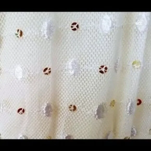 LEIFNOTES Net Dot & Gleam Sequin mesh asymmetrical short sleeve Dress size 4 - Picture 11 of 15